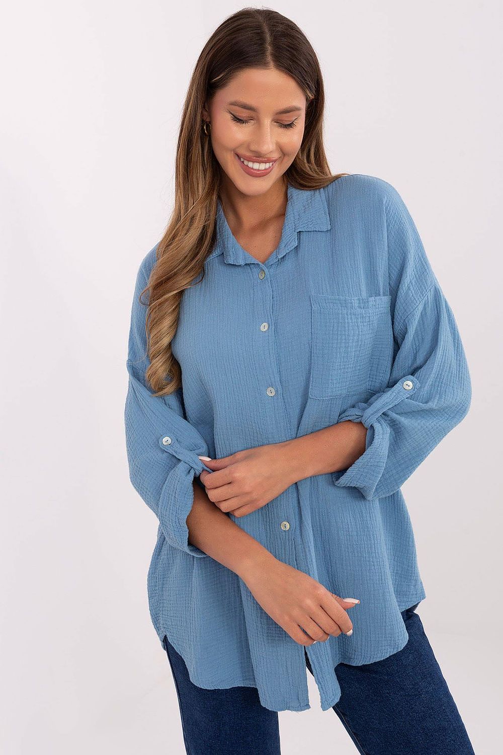 Chemise manche longue model 210008 Italy Moda