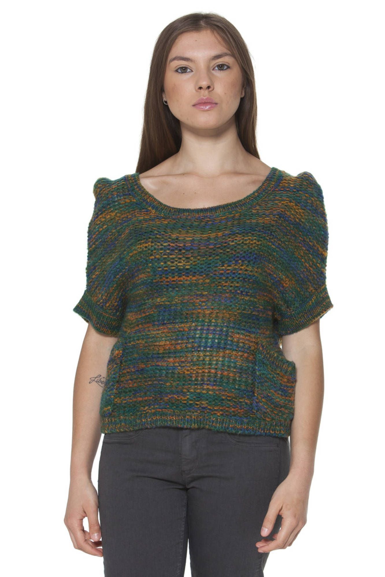 PULL FEMME VERT GINGEMBRE-0